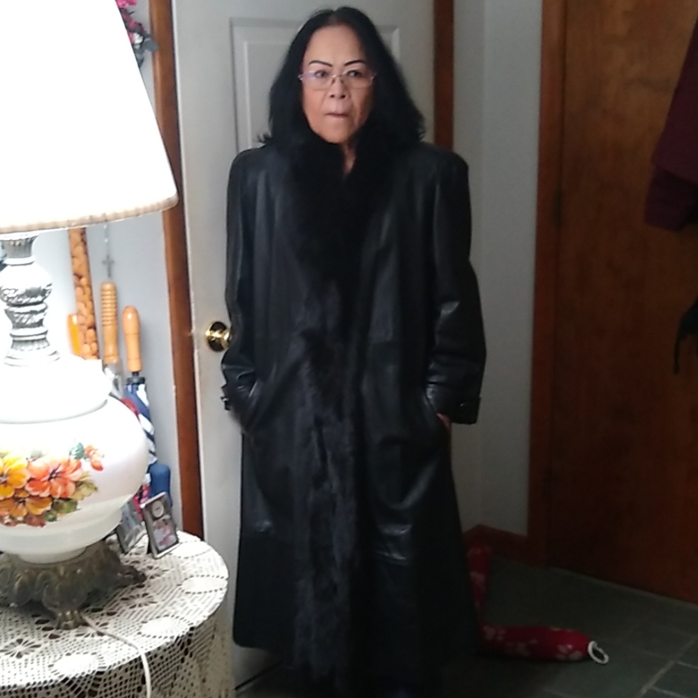 Authentic Full length Lambskin leather coat